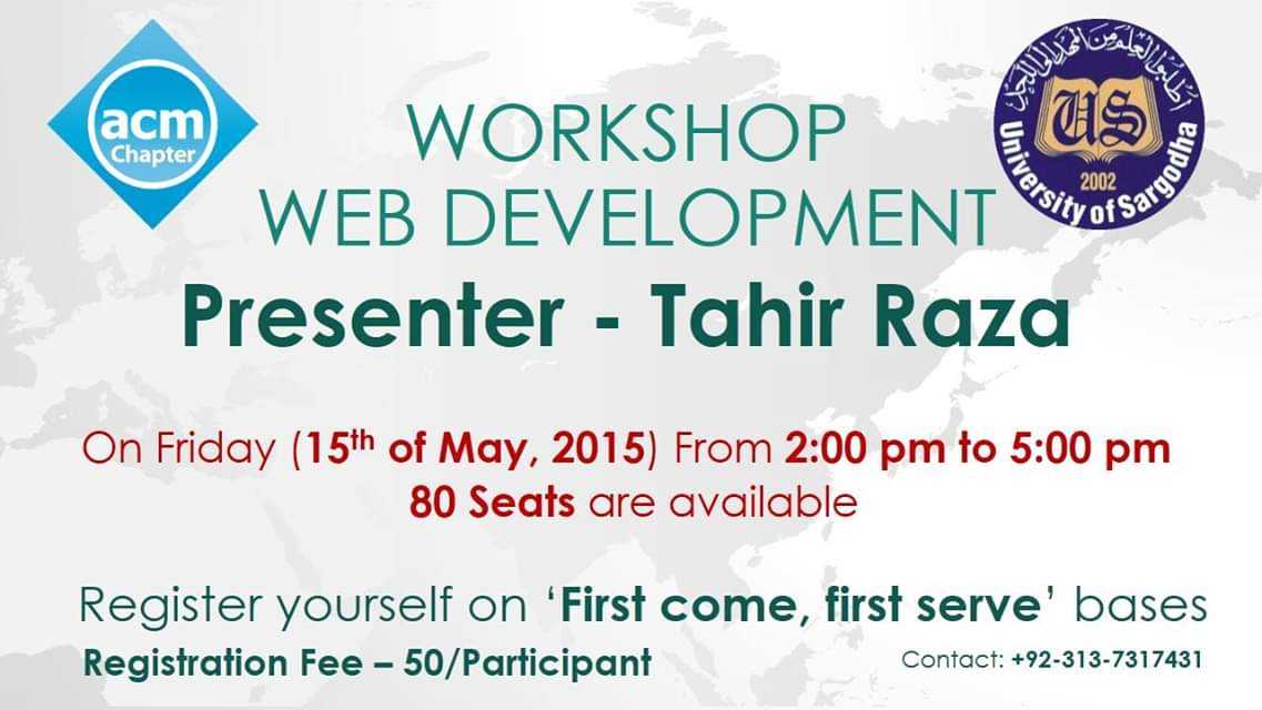 tahir raza speaker at web development workshop